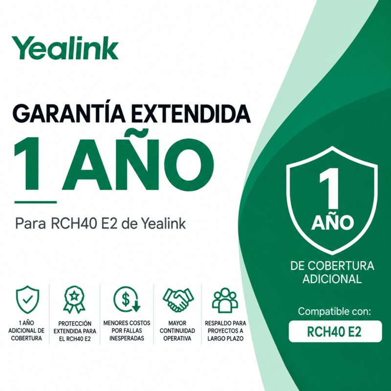 Garantía Extendida de 1 Año para Switch PoE RCH40-E2 de Yealink