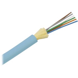 Cable de Fibra Óptica de 24 hilos, Multimodo OM3 50/125 Optimizada, Interior, Tight Buffer 900um, No Conductiva (Dieléct