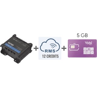 Router Teltonika LTE/4G RUT901 + 12 creditos RMS  + SIM de YOBI de 5GB por Mes durante un año de servicio (solo datos)