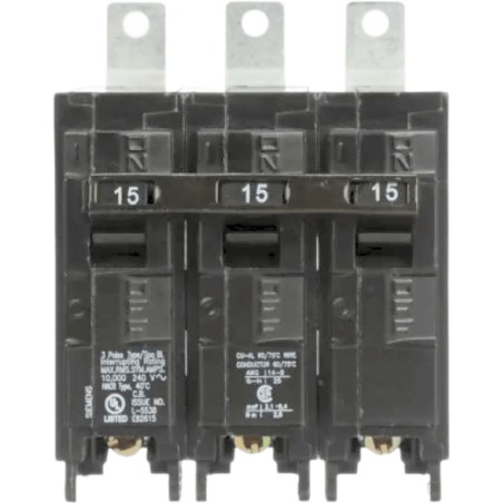 Interruptor automático atornillable tipo BL 3 polos, 15 amp.