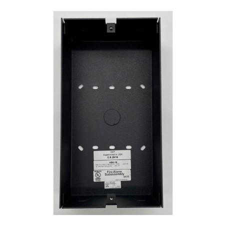 Caja de montaje en superficie para un módulo anunciador de la serie ACS, con entradas para conducto de 1/2 pulgada