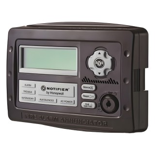 Anunciador serial LCD de 80 caracteres con indicadores de estado y controles con llave, para paneles NOTIFIER con interf