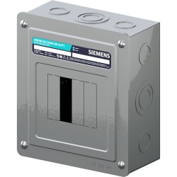 Centro de carga monofásico para sobreponer. 1 Fase, 3 Hilos para interruptores QD, de 4 polos, 120/240vca, Barras de alu
