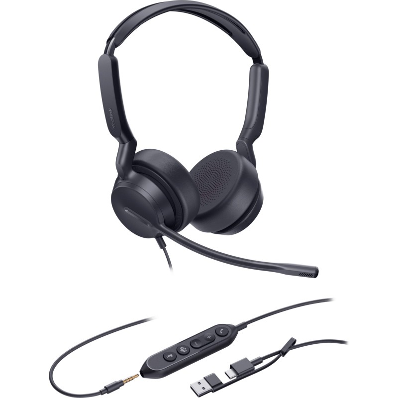 Audífonos Yealink UH42 SE Dual USB C/A con Cancelación de Ruido por IA para Llamadas y Videoconferencias