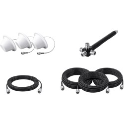 Kit de 3 Antenas Omnidireccionales tipo Domo y Divisor de Potencia de 4 salidas / Jumpers Coaxiales de 3 m y tres de 15 
