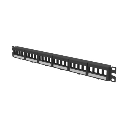 Panel de Parcheo Modular Keystone (Sin Conectores) con Placas de Acceso Frontal, de 24 Puertos, Espacio Para Identificac