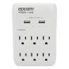 Multicontacto de Pared 110 Vca / Supresor de Picos 1080 Joules / 6 x Nema 5-15P / 2 x USB (5V @3.4A)