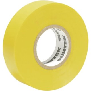 Cinta para aislar color Amarilla de 19 mm x  18 metros / Fabricada en PVC / Adhesivo acrílico.
