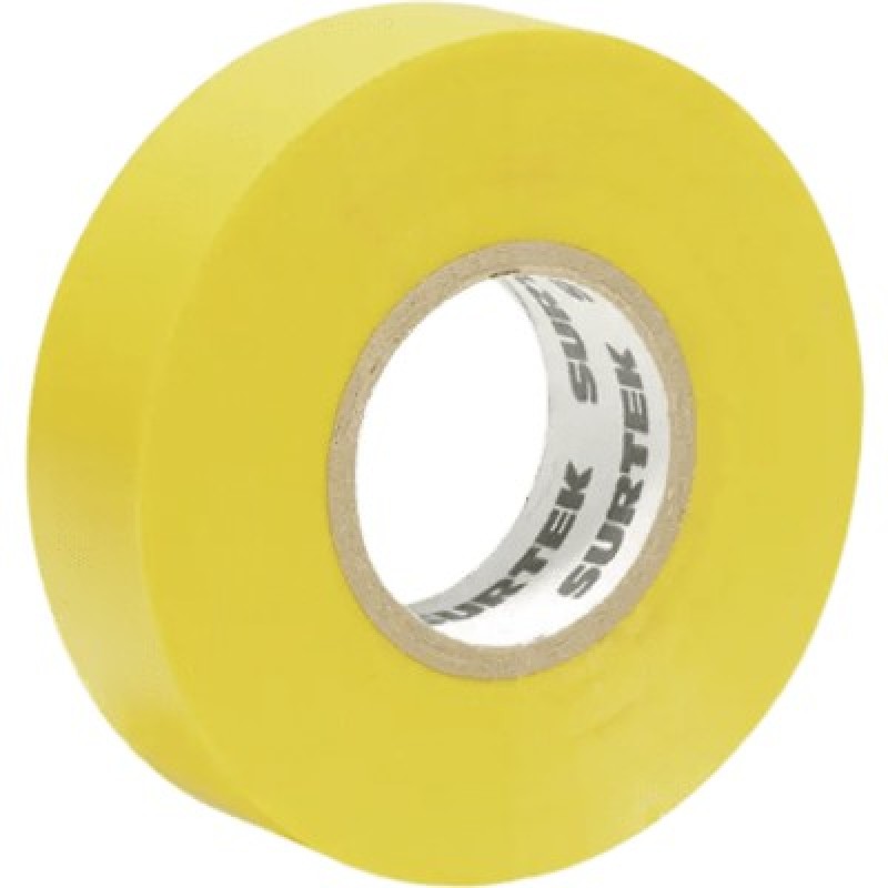 Cinta para aislar color Amarilla de 19 mm x  18 metros / Fabricada en PVC / Adhesivo acrílico.