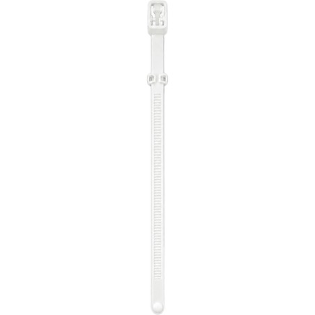 Cinchos de Nylon Reutilizables con Liberación Rápida para Ajuste y Reinstalación / Color Blanco / 7.6 × 180 mm / Paquete