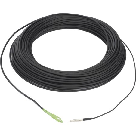 Rollo de Fibra Óptica Drop Redonda G657A2 Monomodo Simplex de 30 Metros con Conectores SC/APC-SC/UPC para Instalaciones 