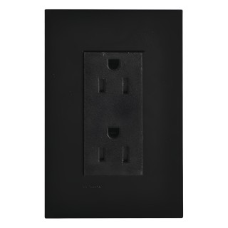 Tomacorriente dúplex de pared 15 A resistente a manipulaciones con placa incluida, línea New Architectural, agrupable co