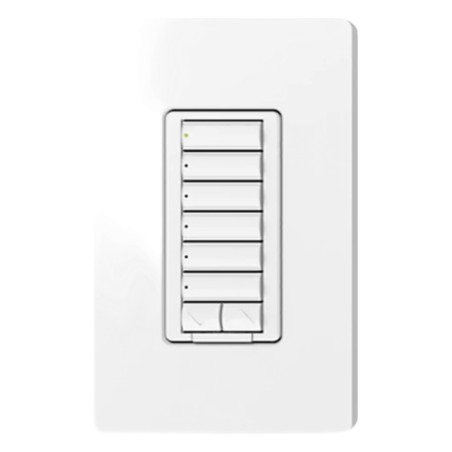 Botonera de pared seeTouch de 6 botones con subir y bajar para sistema RadioRA 2, retroiluminada, con grabado personaliz