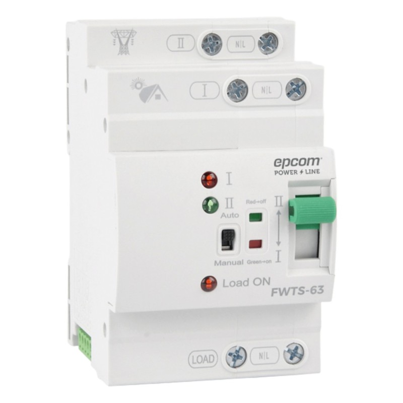 Interruptor de transferencia automática a 110vca, 63amp.