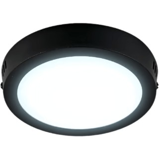 Plafón LED 12 W / Diámetro de 160 mm (6.3 in) / 800 lm / Luz de día 6500 K / Carcasa Color Negro / Ángulo 100° / IRC 80 