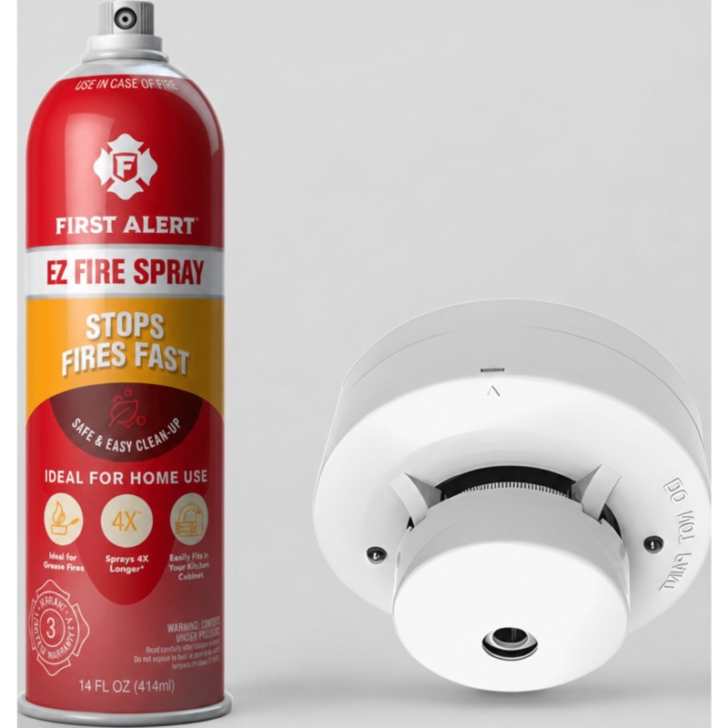 KIT Protección Contra Incendios / Extintor en Aerosol AF400 + Detector de Humo Fotoeléctrico / Seguridad Residencial y C