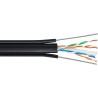 Bobina de Cable UTP Para Elevador de 305 Metros, 4 Pares, CAT6, Revestimiento de PVC con Doble Cable Mensajero, 23 AWG