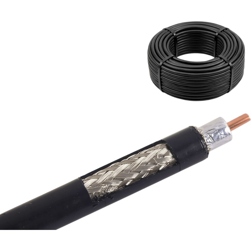 Rollo de 30 metros de Cable Coaxial Tipo RG-8 LMR400 de Baja Pérdida, 50 Ohms