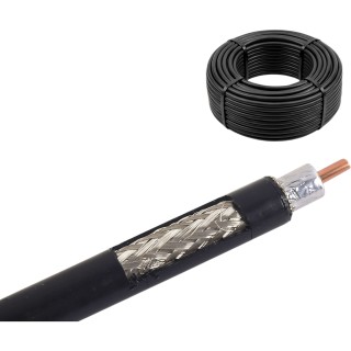 Rollo de 50 metros de Cable Coaxial Tipo RG-8 LMR400 de Baja Pérdida, 50 Ohms