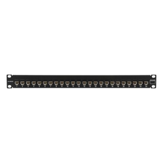 Patch Panel UltraMAX. UTP, Precargado con Jacks Cat6, 24 Puertos, Plano, 1U