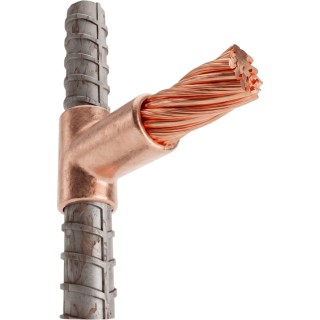 Molde para Soldadura exotérmica para cable Horizontal cal. 2 Awg a Varilla Corrugada Vertical de 1 in.