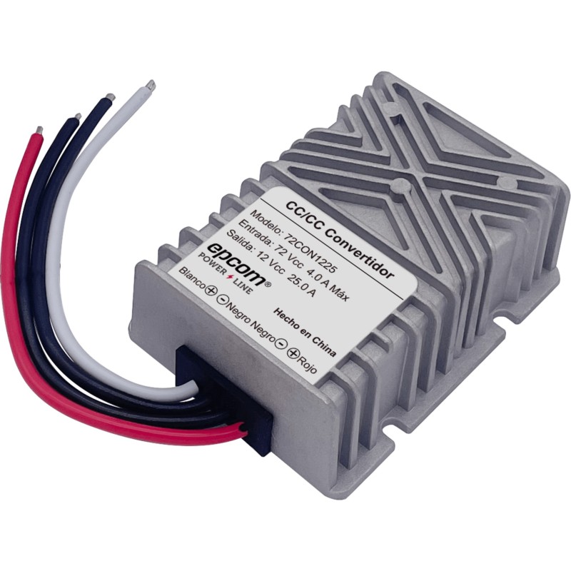 Convertidor de CD-CD / 72 Vcc de entrada / 12 Vcc de salida / 25 Amp Continuos