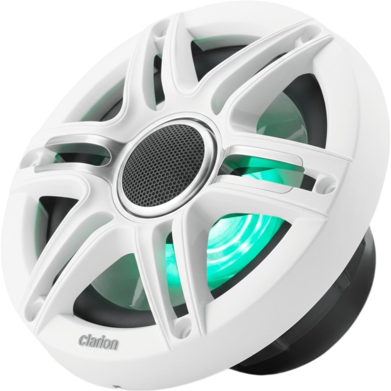 Altavoces náuticos 6.5" / Coaxial / 50W RMS / LED RGB / Rejilla Sport Blanca y Gris / 4 &Omega; / 55 Hz-20 KHz / Conecto