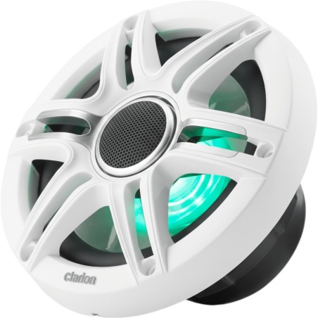 Altavoces náuticos 6.5" / Coaxial / 50W RMS / LED RGB / Rejilla Sport Blanca y Gris / 4 &Omega; / 55 Hz-20 KHz / Conecto