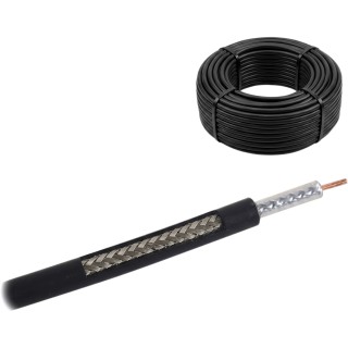 Rollo de 15 metros de Cable Coaxial Tipo RG-58, LMR-195, Baja Pérdida de 50 Ohms, Conductor de Cobre Sólido