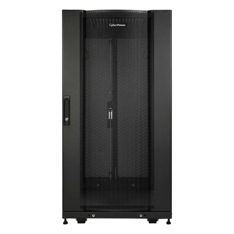 Gabinete Rack 24U / Montaje en Pared o Piso / Carga Estática 1,365 kg / Puerta Perforada Hexagonal / Rieles Ajustables /