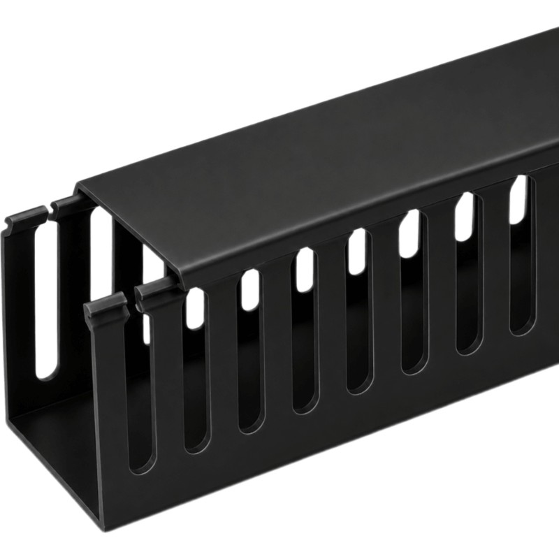 Canaleta Ranurada de PVC Rígido para Organización y Protección de Cableado / Ranura Ancha con Tapa - LINKEDPRO LP-CAN-100100-N