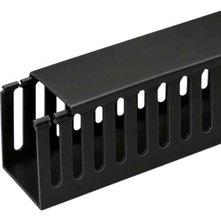 Canaleta Ranurada de PVC Rígido para Organización y Protección de Cableado / Ranura Ancha con Tapa a - LINKEDPRO LP-CAN-2525-N