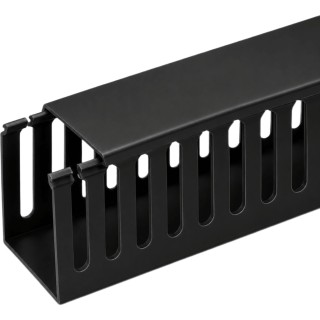 Canaleta Ranurada de PVC Rígido para Organización y Protección de Cableado / Ranura Ancha con Tapa a - LINKEDPRO LP-CAN-5050-N