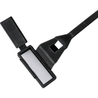 CINCHOS DE 4.8 X 200 MM NEGROS CON ESPACIO PARA MARCAR PAQUETE DE 100 PIEZAS