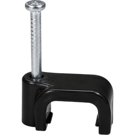 Grapa para Cable Plano de 6 mm Color Negro / Paquete con 100 Piezas