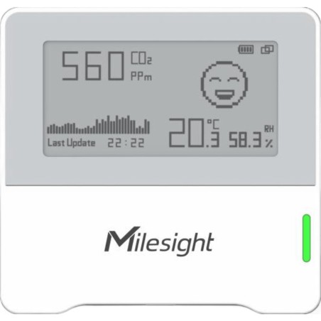 Sensor de Monitoreo Ambiental Interior / CO2 NDIR 400-5000 ppm / Temperatura ±0.2°C / Humedad ±2% RH / Pantalla E-ink 2.