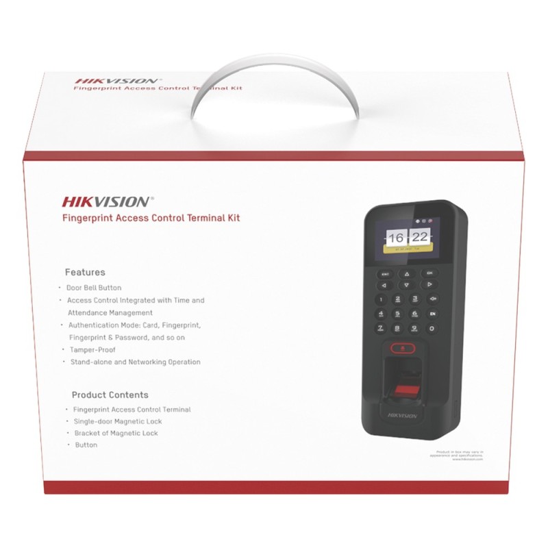 Kit de Control de Acceso TODO INCLUIDO con Lector de Huellas y Tarjetas / 3,000 Huellas / Compatible con App Hik-Connect
