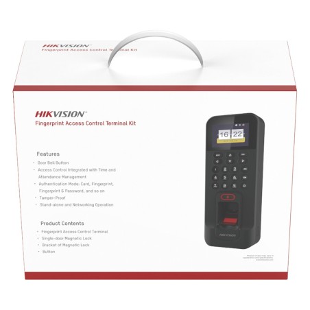 Kit de Control de Acceso TODO INCLUIDO con Lector de Huellas y Tarjetas / 3,000 Huellas / Compatible con App Hik-Connect