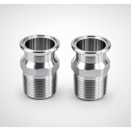 Kit de Adaptadores Tri-Clamp a NPT 1″ Macho (× 2) / Conexión a Instalación Tri-Clamp / Para Enfriador RackChiller RDHX P