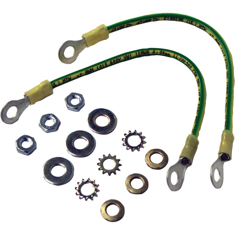 Kit de Unión y Puesta a Tierra / Cobre 12 AWG / Aislado Verde-Amarillo / 600 V / Incluye Herrajes / Para Gabinetes D-BOX