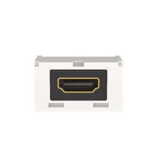 Módulo Acoplador HDMI 2.0, Hembra a Hembra Tipo-A, Categoría 2, Uso en 2 Puertos Mini-Com, Color Blanco