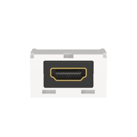 Módulo Acoplador HDMI 2.0, Hembra a Hembra Tipo-A, Categoría 2, Uso en 2 Puertos Mini-Com, Color Blanco