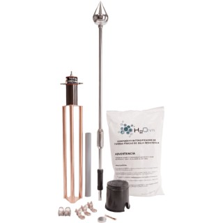 Kit Pararrayo con Punta de Aluminio con Avance de Cebado de 6 m. y Accesorios de Instalación en Torre.