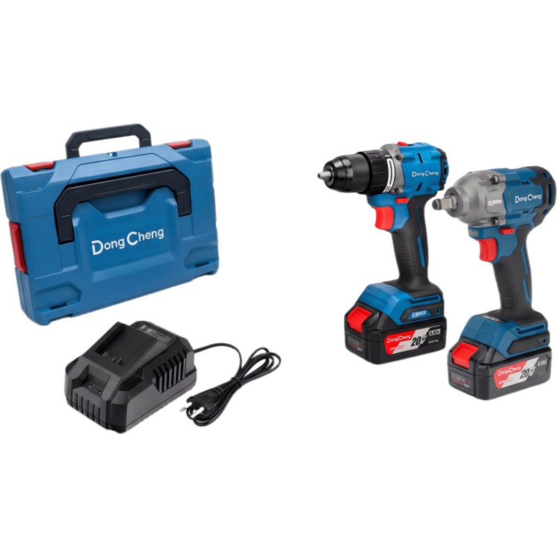 Kit de Rotomartillo y llave de impacto inalámbrica / 20V / Motor Brushless / 2 Baterías 4.0Ah Li-ion / Maletín Rígido