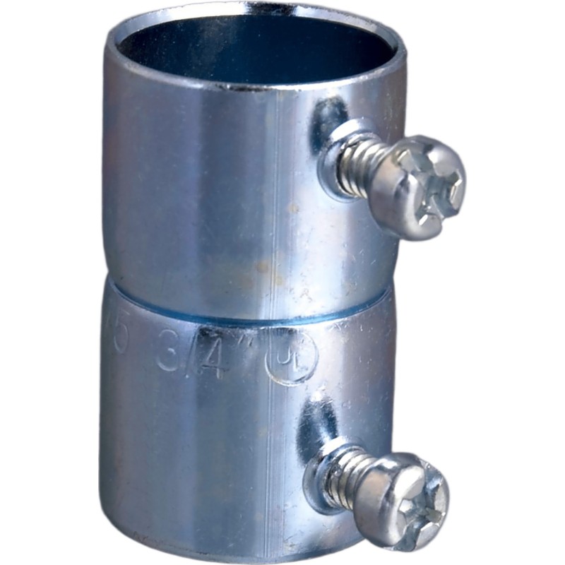 Cople 2" ( 51 mm) para Tubo Pared Delgada (EMT) / Con tornillo tipo americano / Galvanizado / Etiqueta Verde.