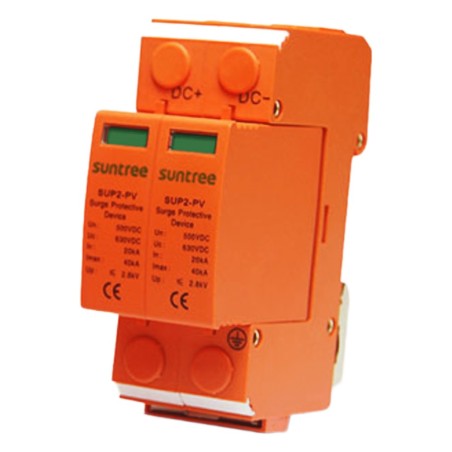 Protector de Descargas Atmosféricas, Diseñado Para Sistemas Fotovoltaicos, Uso en Corriente Directa, 600 Vcc 2 Polos.