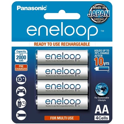 Batería Recargable AA 1.2V ENELOOP / Ni-HM / Paquete de 4 Baterías