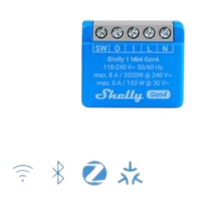 Mini Interruptor inteligente con Wi-Fi 2.4 / contacto seco /1 canal 8A