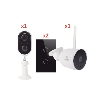(Wifi) KIT 2 camaras Wifi y 2 apagadores inteligentes Wifi