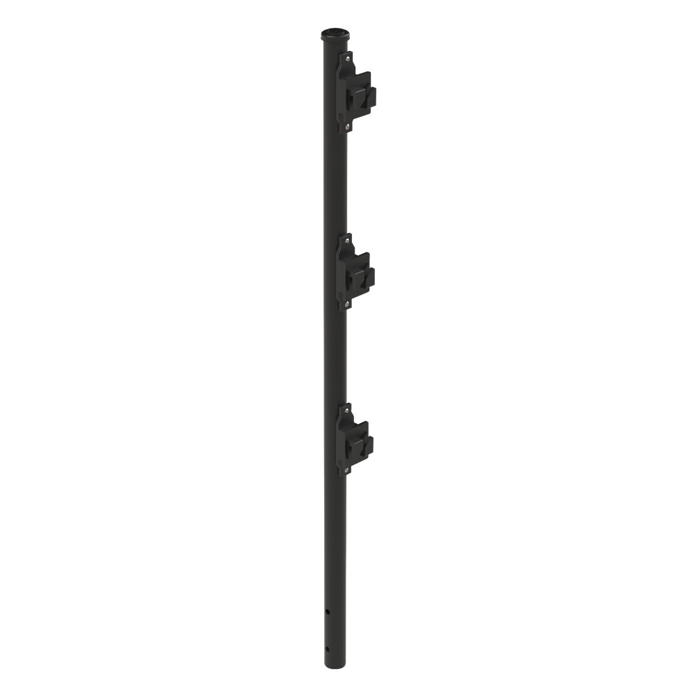 Poste de Paso Negro de 0.75m para Cerca Electrificada. Tubo Galvanizad